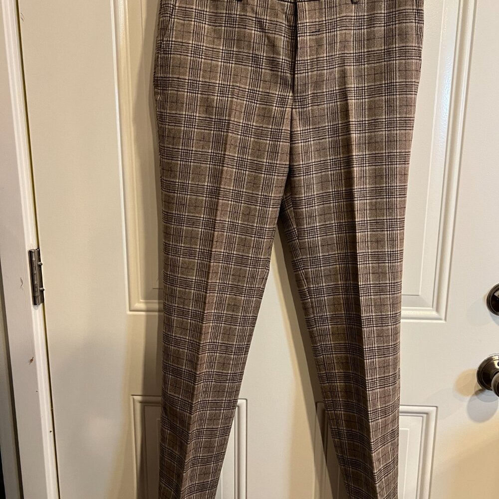 NWT Topman Double Breasted Taupe Plaid Suit, Men's 40R - Picture 10 of 16